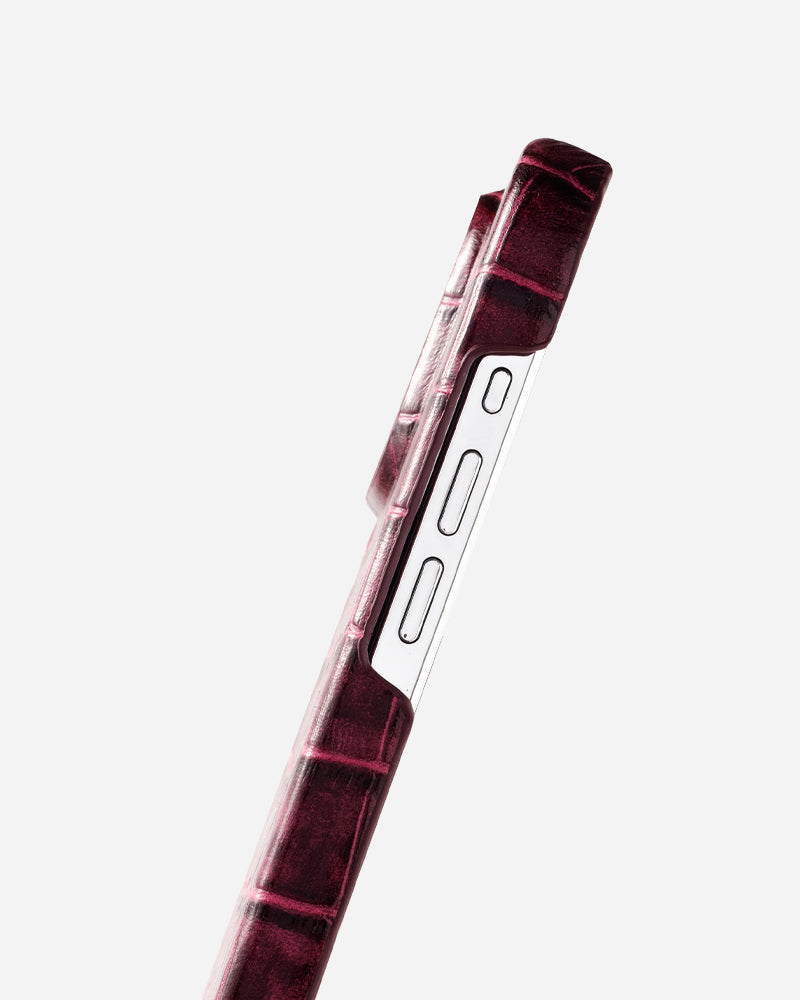 Mürdüm Croco Deri iPhone Kılıfı