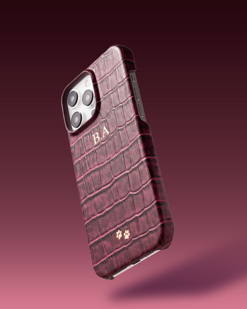 Mürdüm Croco Deri iPhone Kılıfı