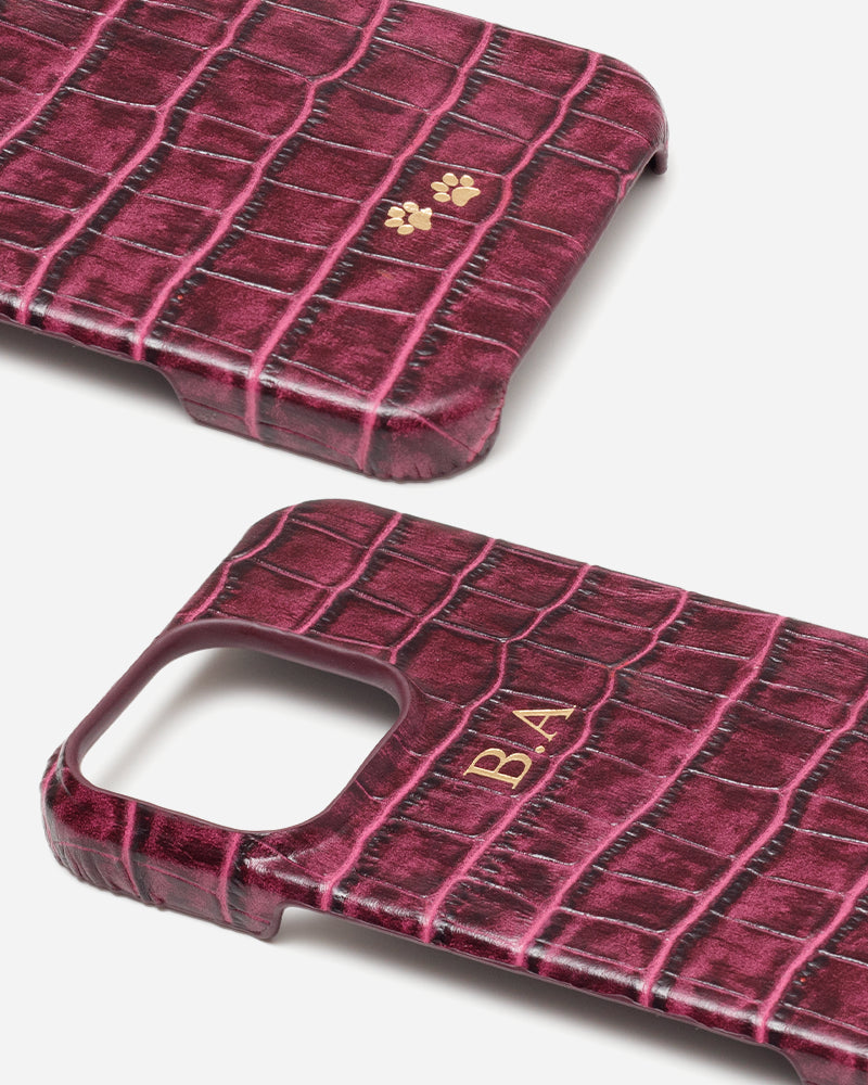 Mürdüm Croco Deri iPhone Kılıfı