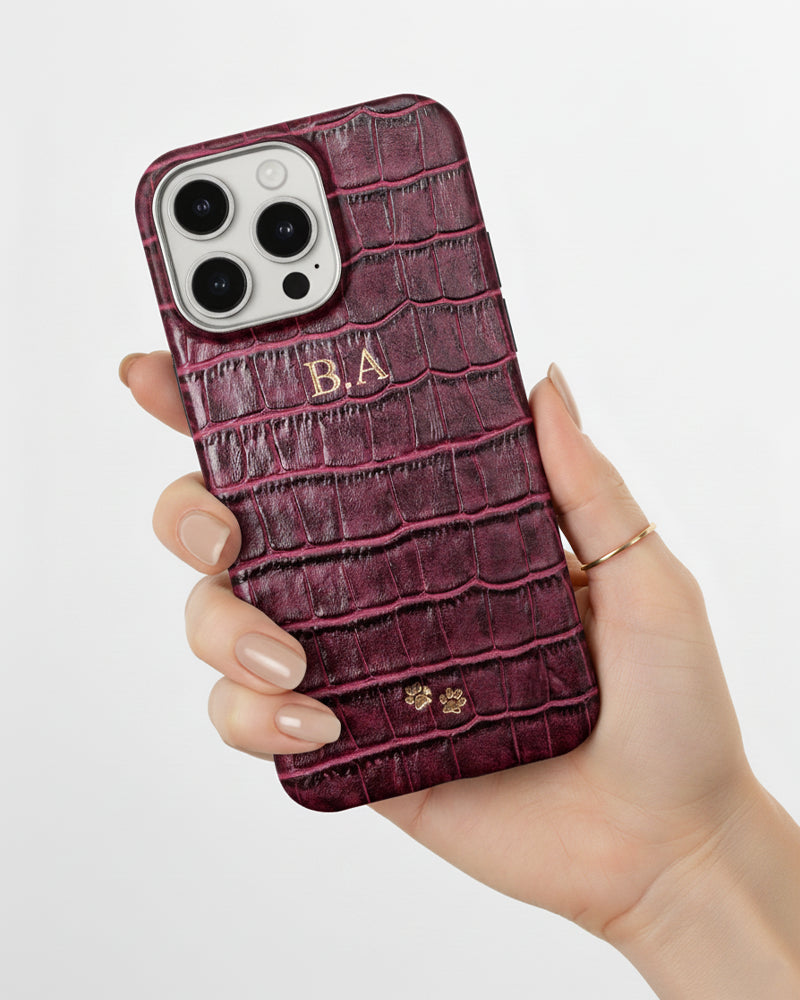 Mürdüm Croco Deri iPhone Kılıfı