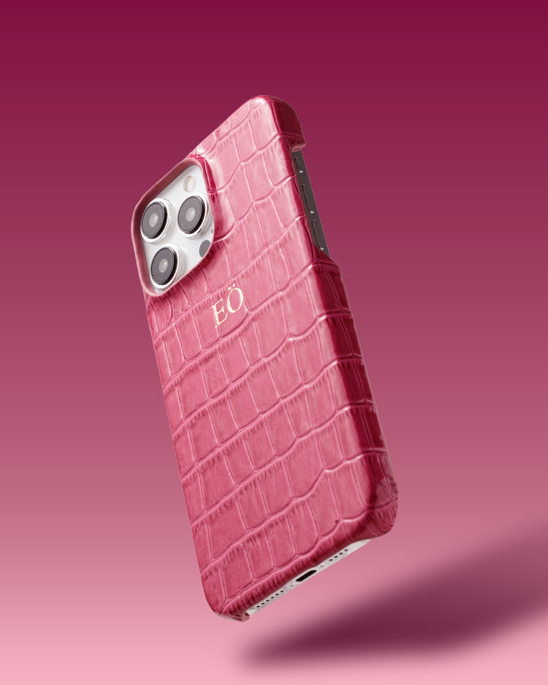 Fuşya Croco Deri iPhone Kılıfı