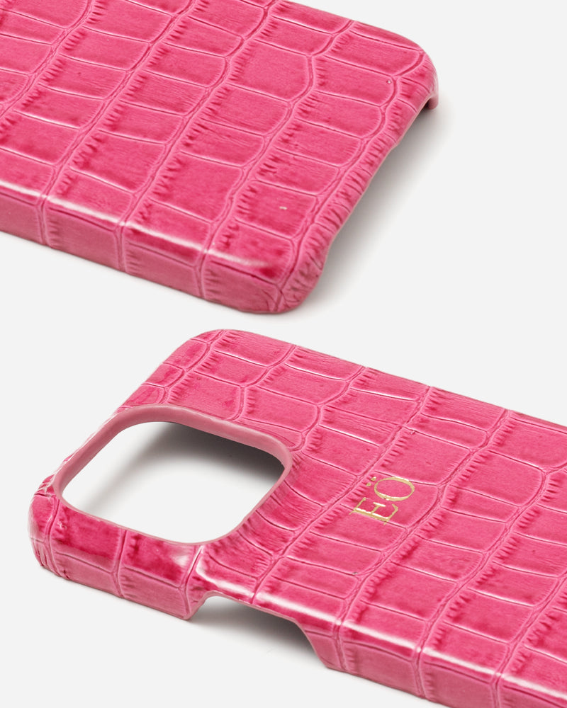 Fuşya Croco Deri iPhone Kılıfı