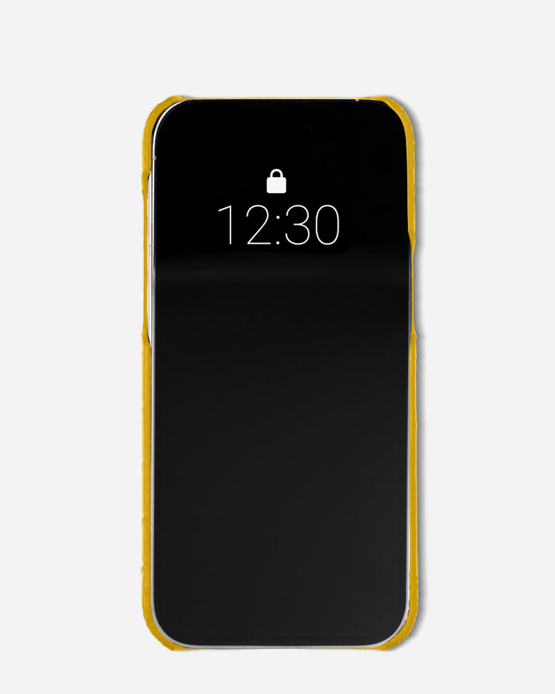 Sarı Küçük Croco Deri iPhone Kılıfı