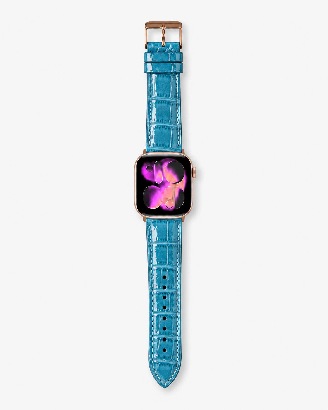 Apple Watch Deri Kordon | Turkuaz Rugan Croco