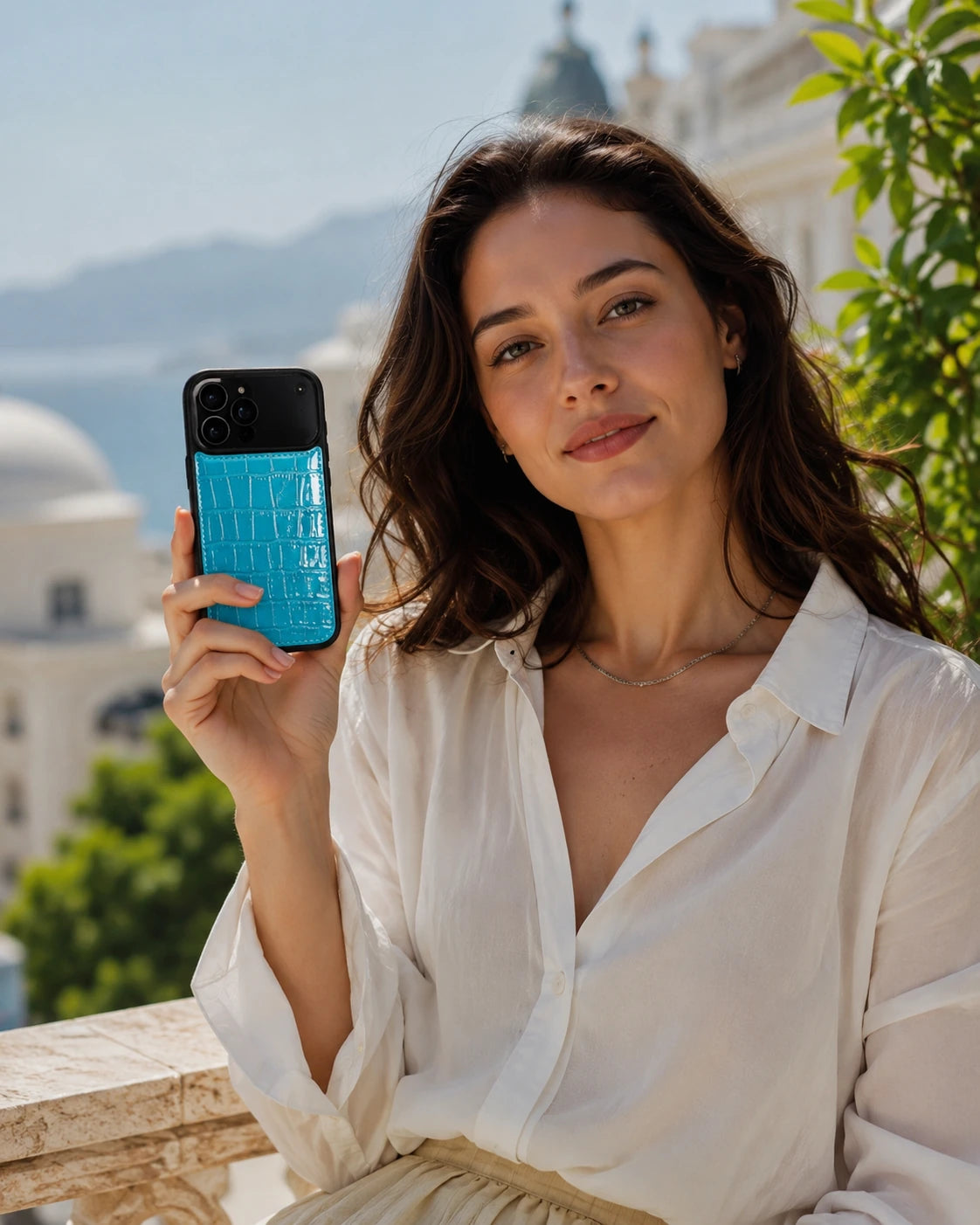 Premium iPhone Kılıfı | Turkuaz Rugan Croco