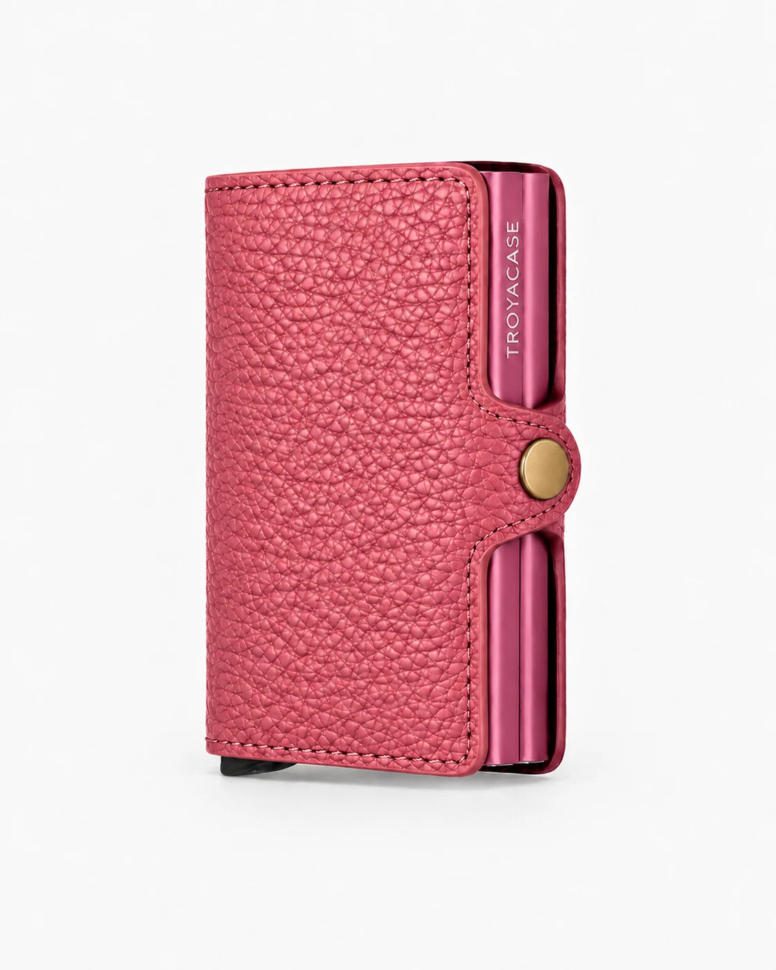 Troya Smart Twin – Çift Mekanizmalı Deri Cüzdan | Pudra Pembe