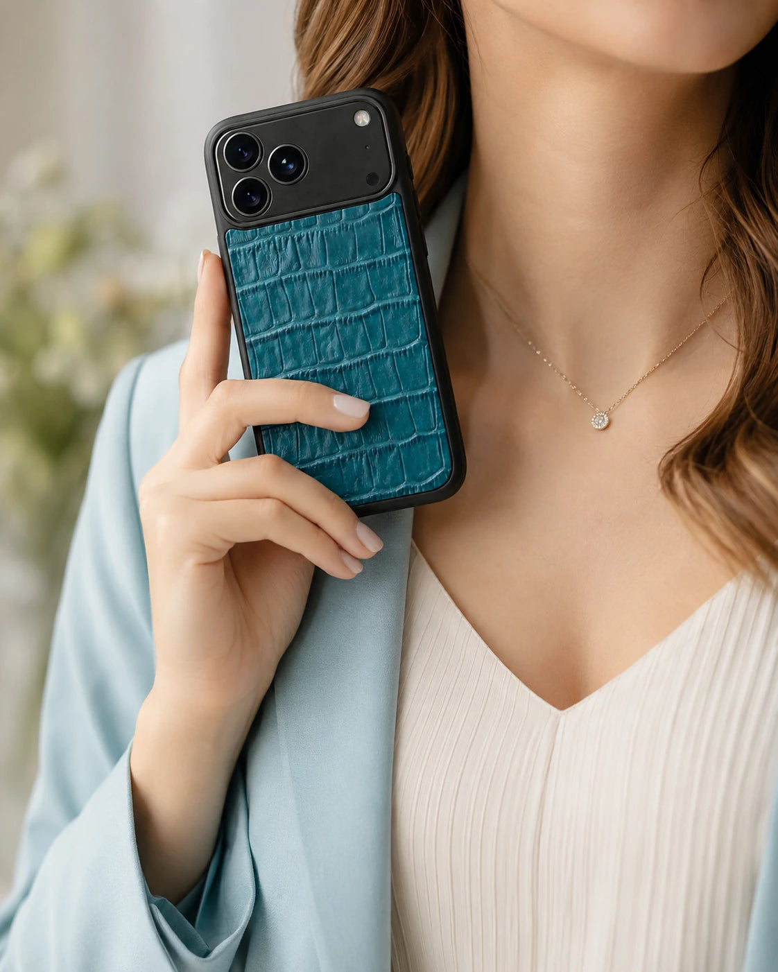Deri iPhone Kılıfı | Yeşil Mat Croco | Havuz
