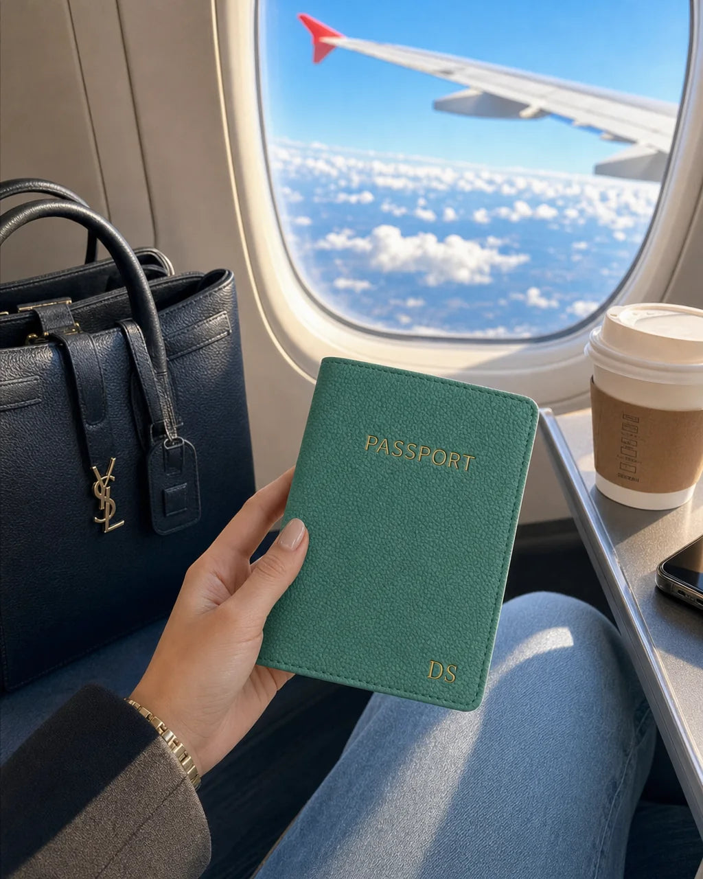 Yeşil Togo deri pasaport kılıfı - görsel 2