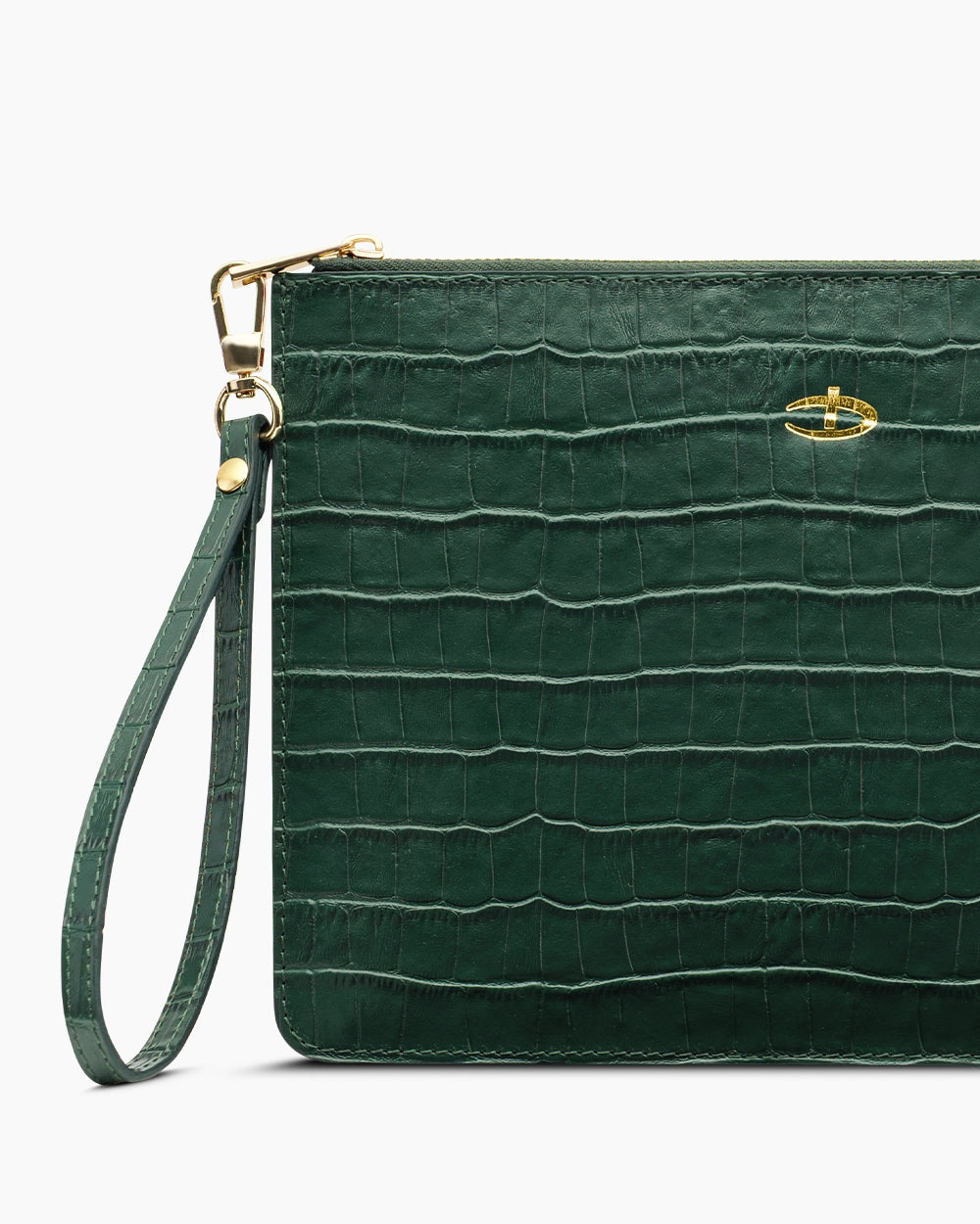 Deri Clutch Çanta | Zümrüt Yeşili Croco