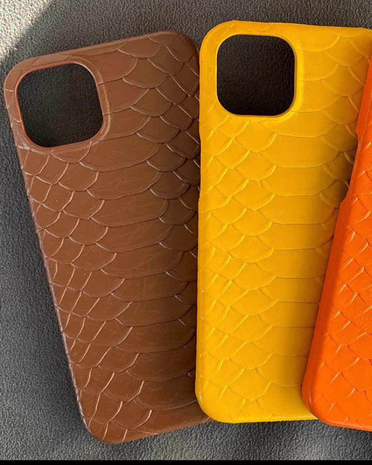 Piton Serisi Deri iPhone Kılıfı | Taba