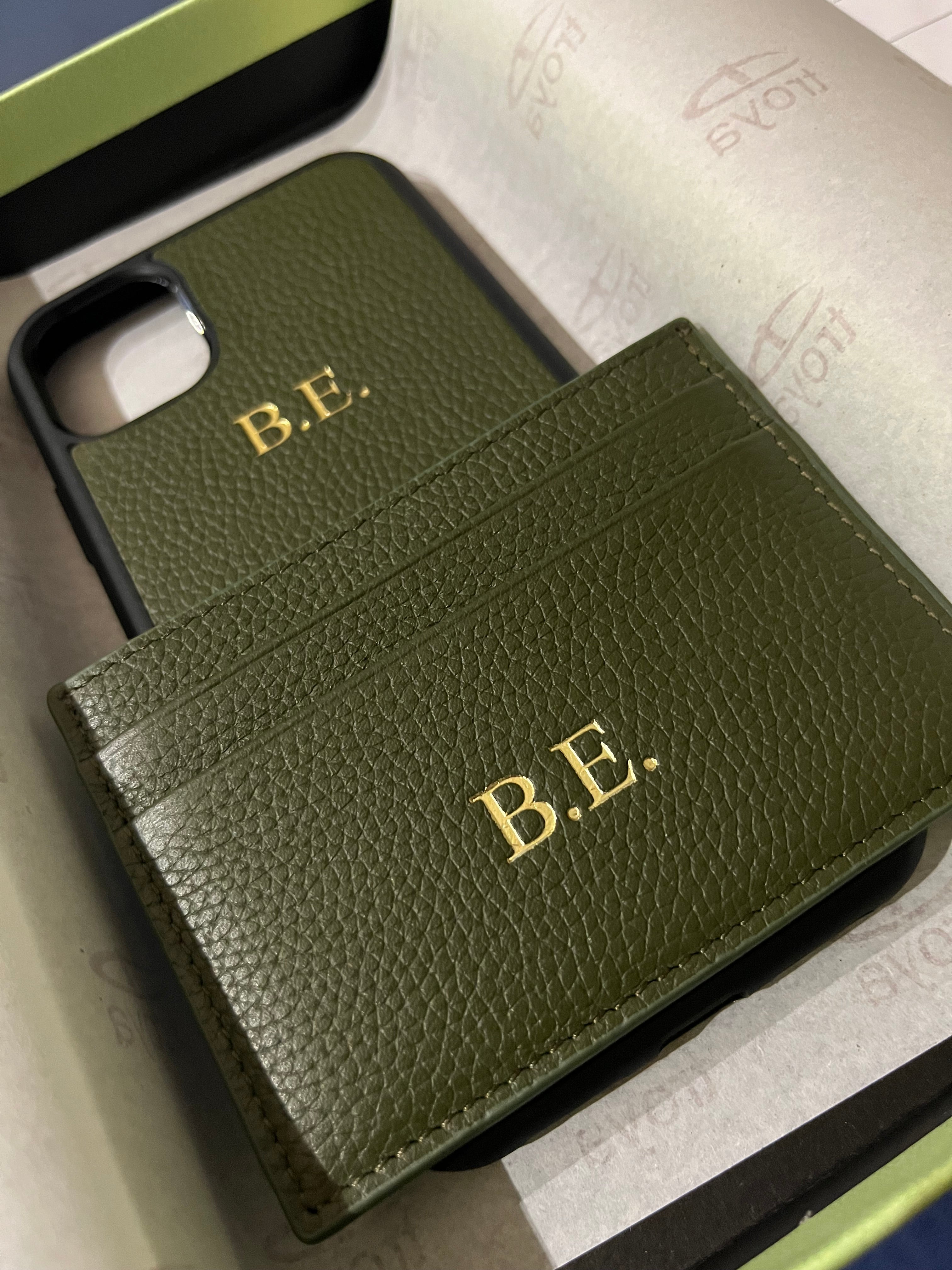 iPhone Kılıfı ve Kartlık Seti | Haki Yeşil Togo