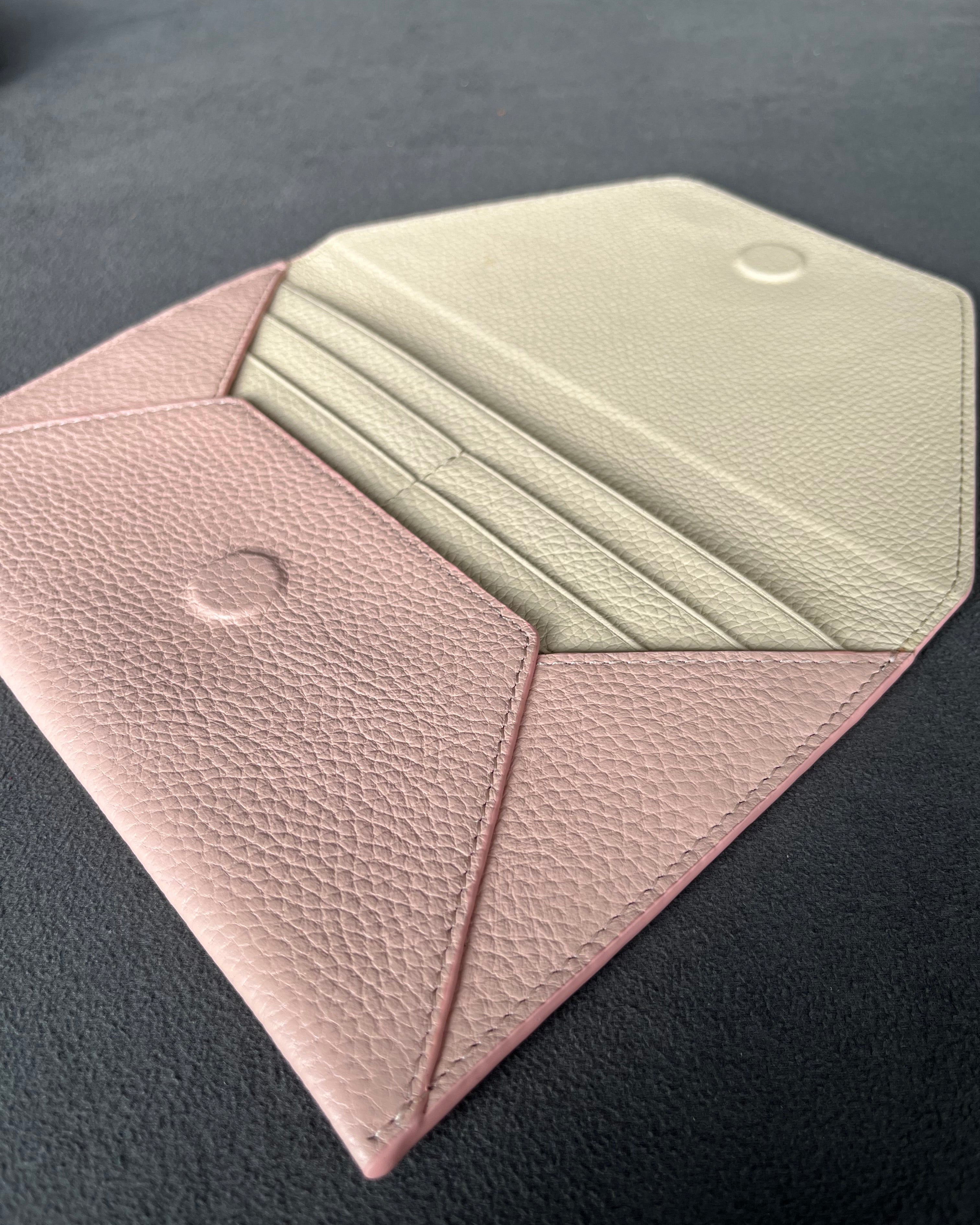 Deri Zarf Cüzdan Flotur Pudra pembe