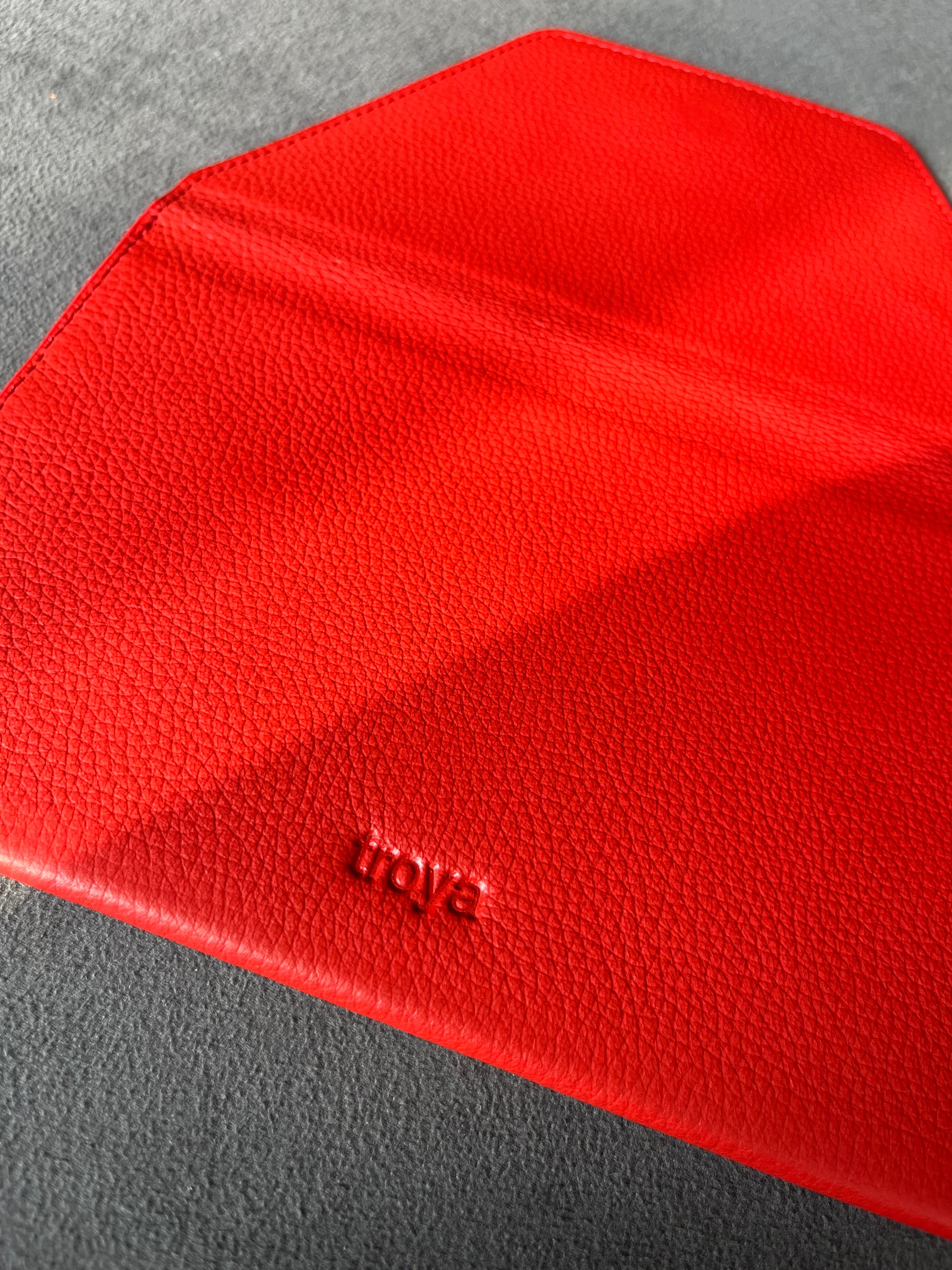 Deri Zarf Cüzdan Flotur Kırmızı