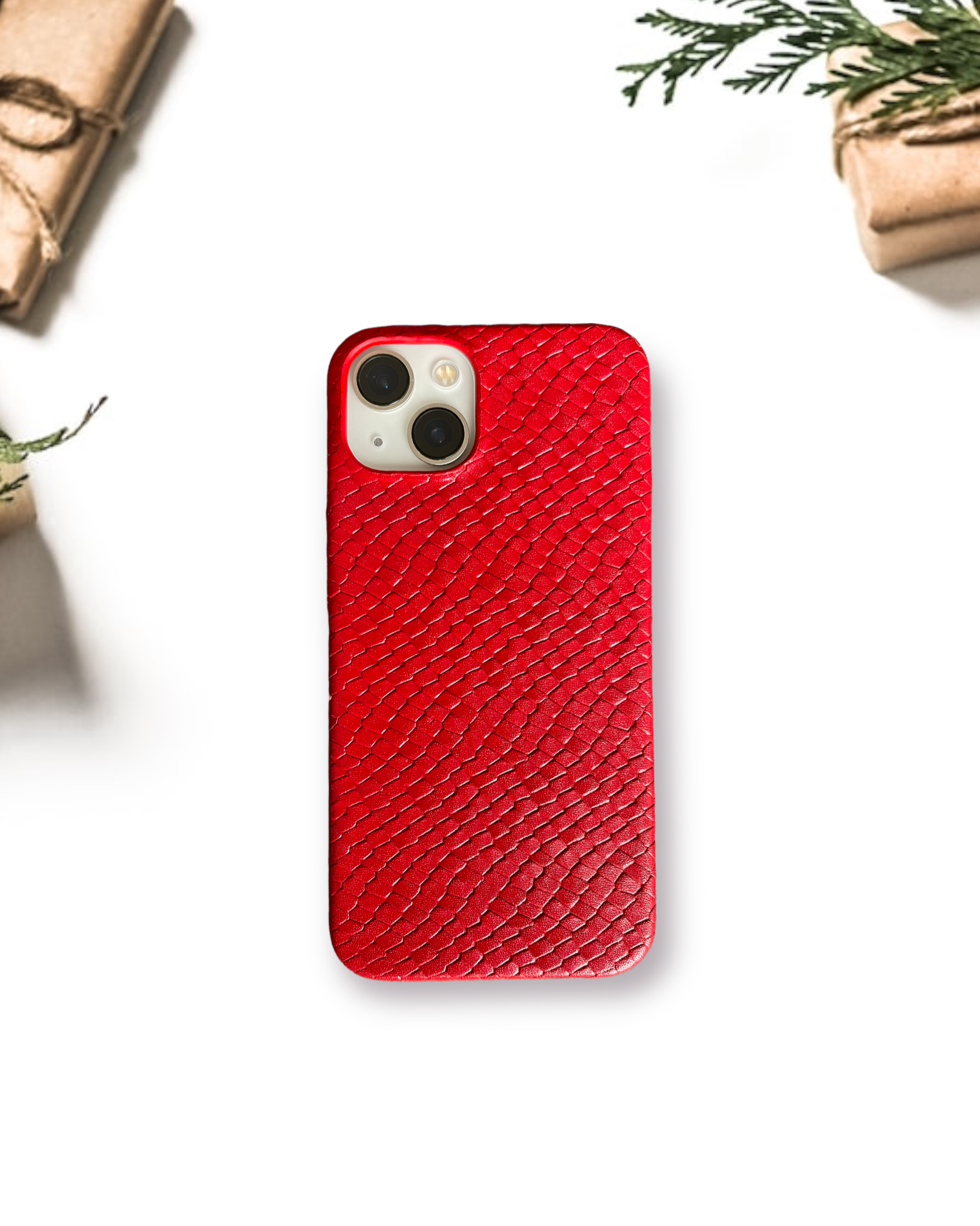 Su Pitonu Baskı iPhone Kılıfı - Kırmızı