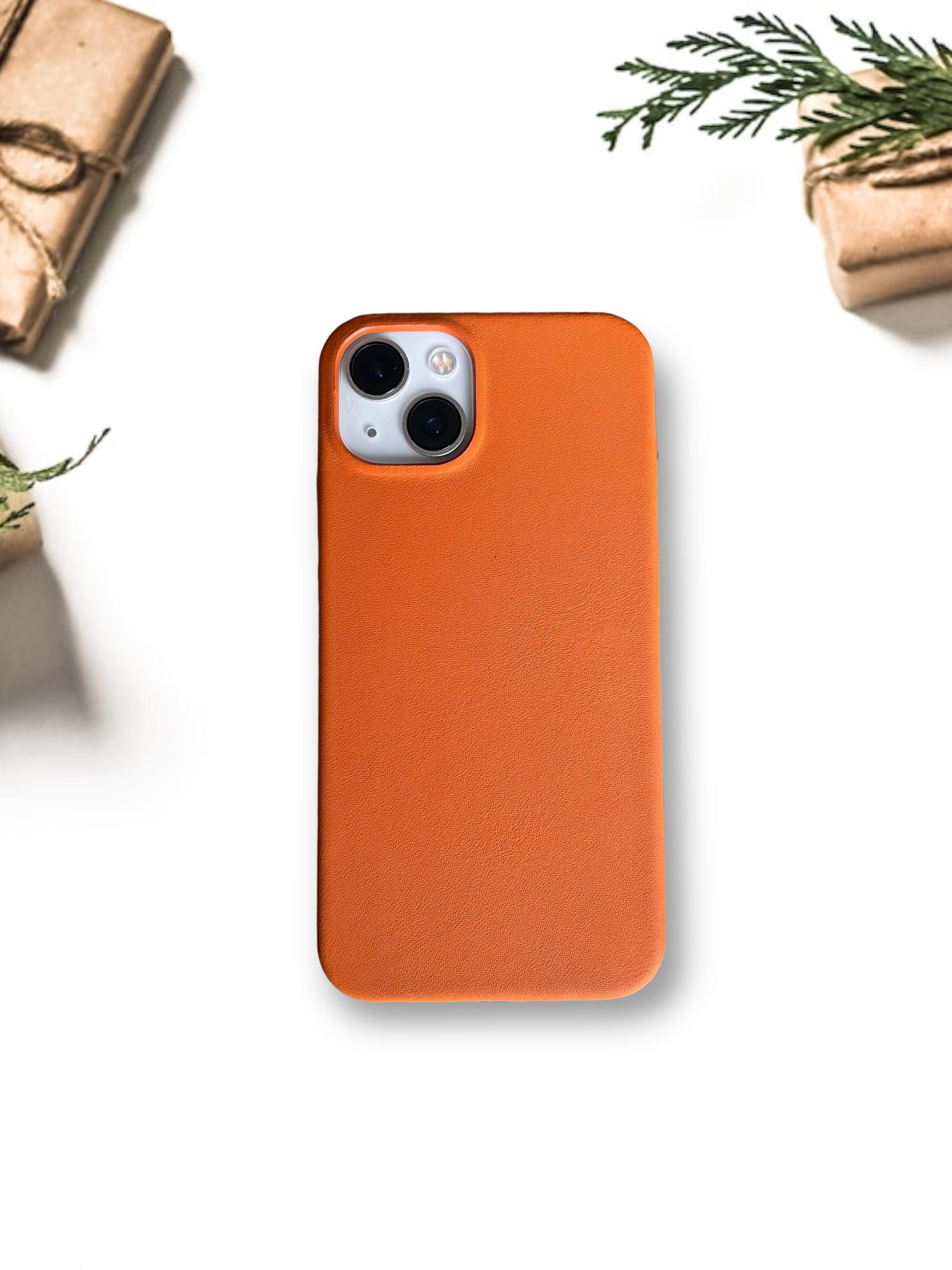Soft Serisi Turuncu Deri iPhone Kılıfı