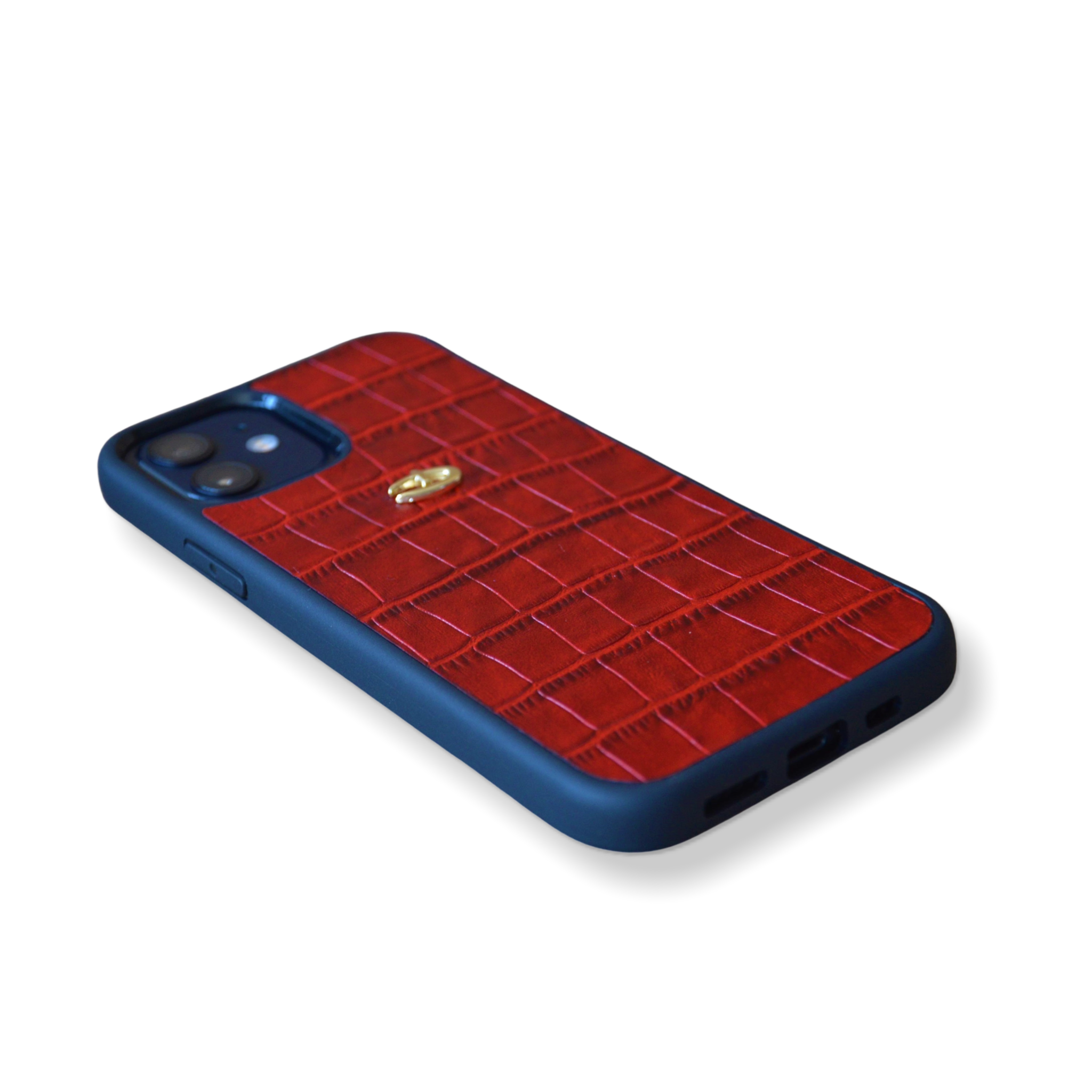 Kırmızı Mat Croco Deri iPhone Kılıfı