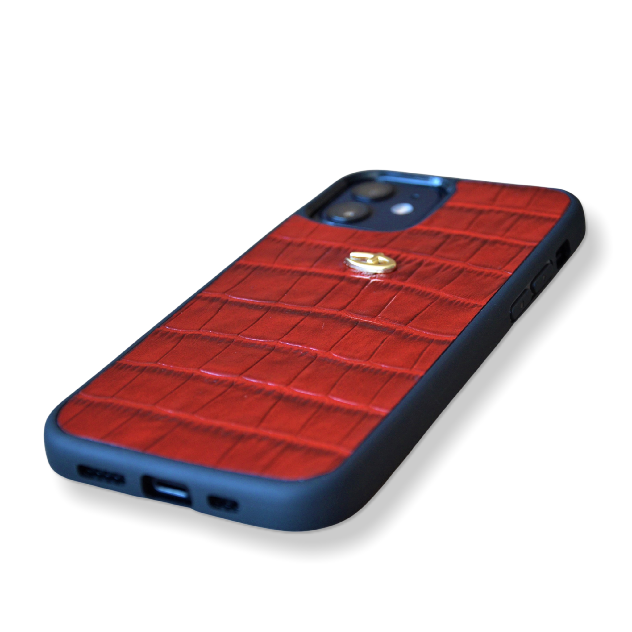 Kırmızı Mat Croco Deri iPhone Kılıfı