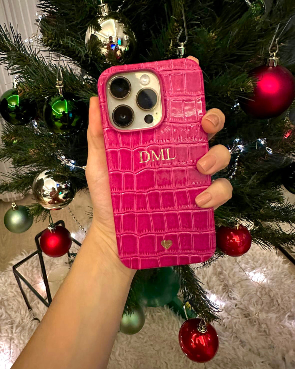 Fuşya Croco Deri iPhone Kılıfı