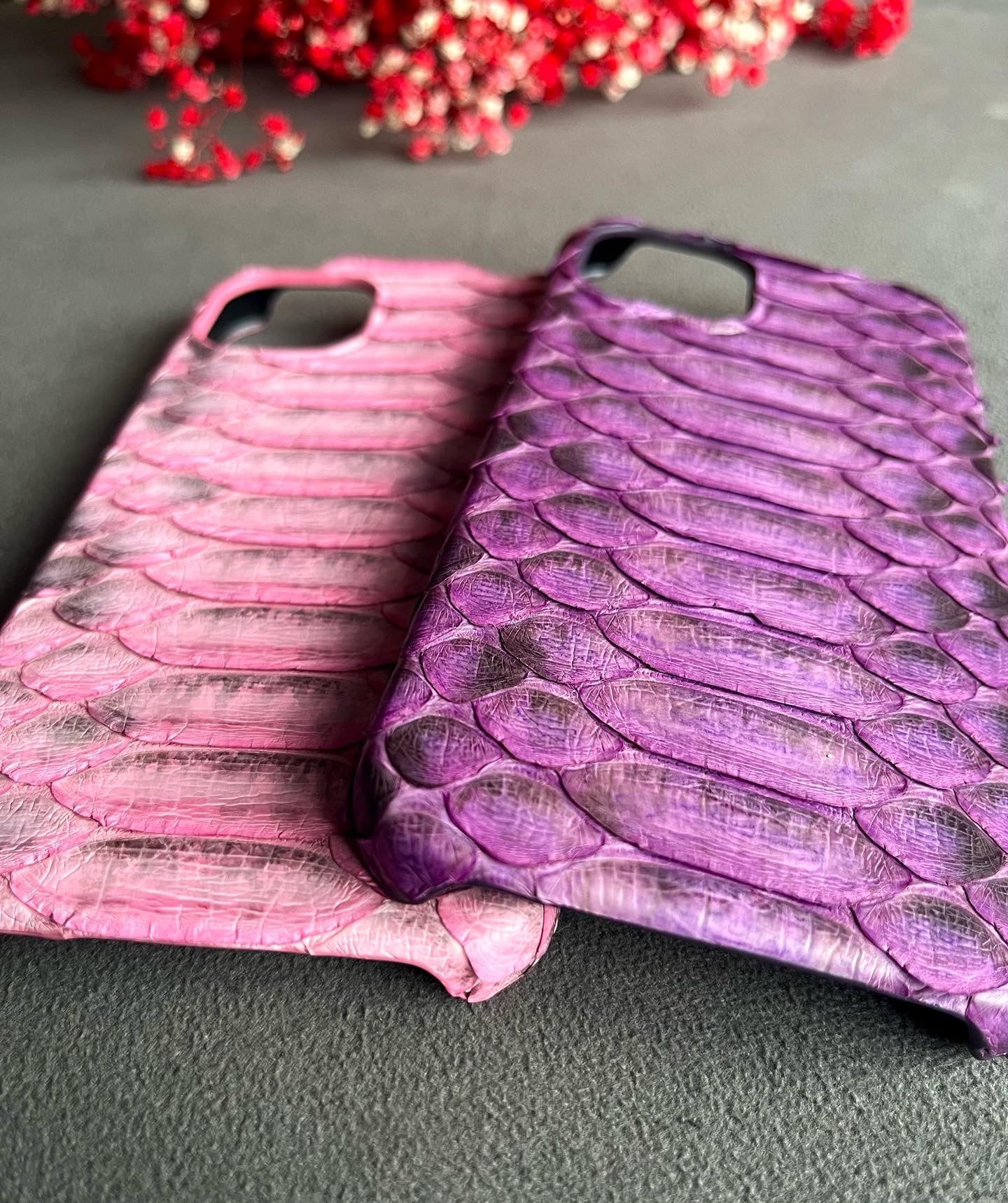 Gerçek Piton Deri iPhone Kılıfı | Mor