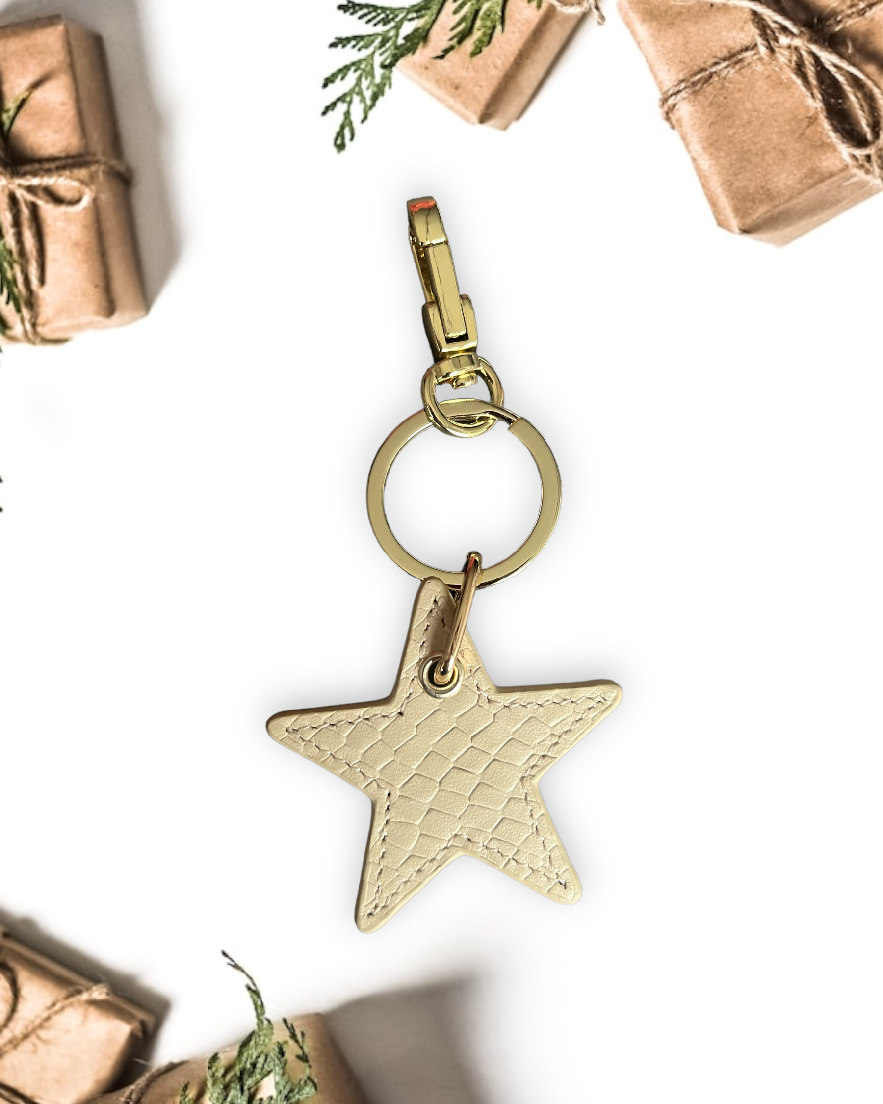 Yıldız Anahtarlık - Su Yılanı Bej