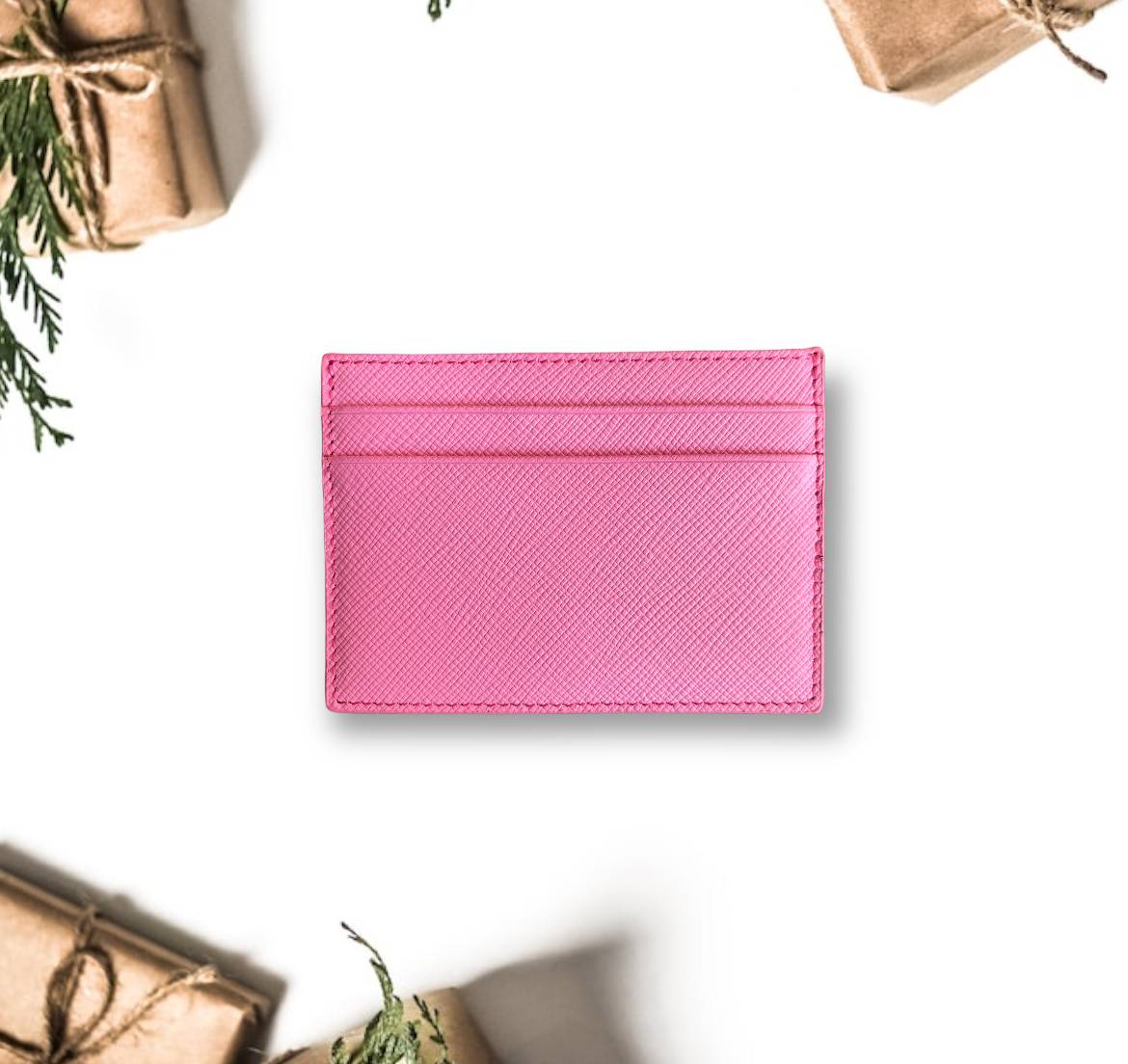 Deri Kredi Kartlık -Saffiano şeker pembe