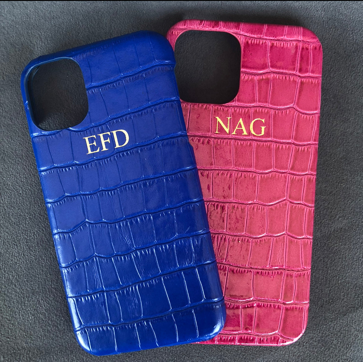 Emerald Serisi Mavi Croco Deri iPhone Kılıfı