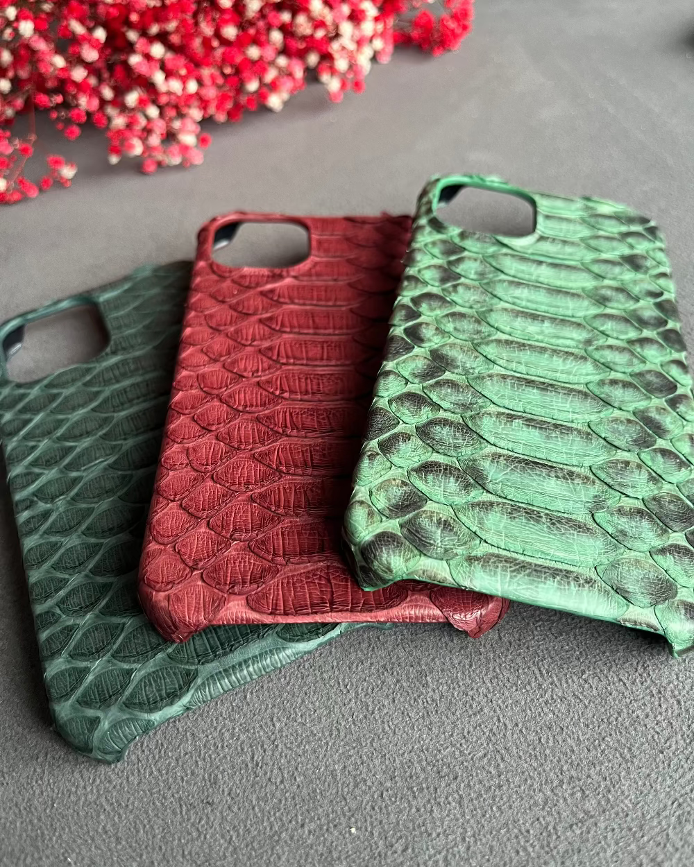 Gerçek Piton Deri iPhone Kılıfı | Yeşil