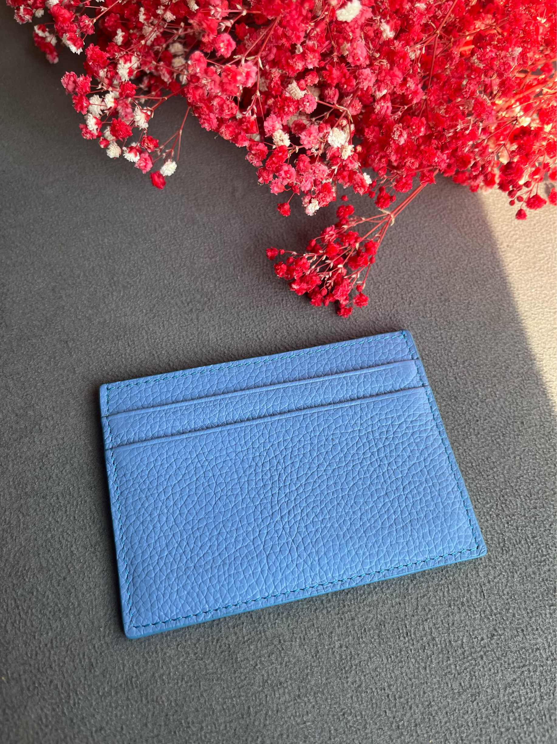 Deri Kredi Kartlık -Bebe Mavi