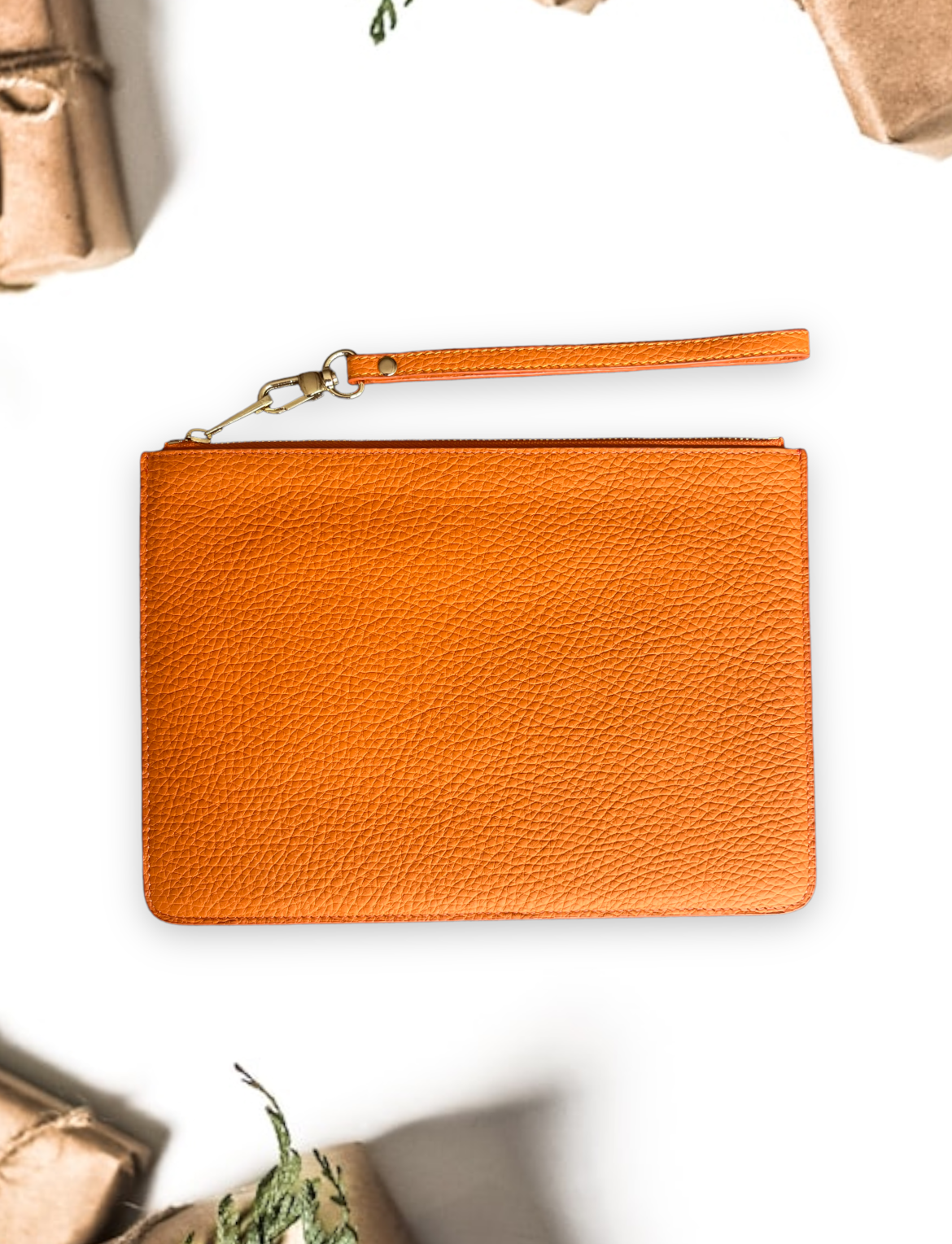 Deri Clutch Turuncu Flotur