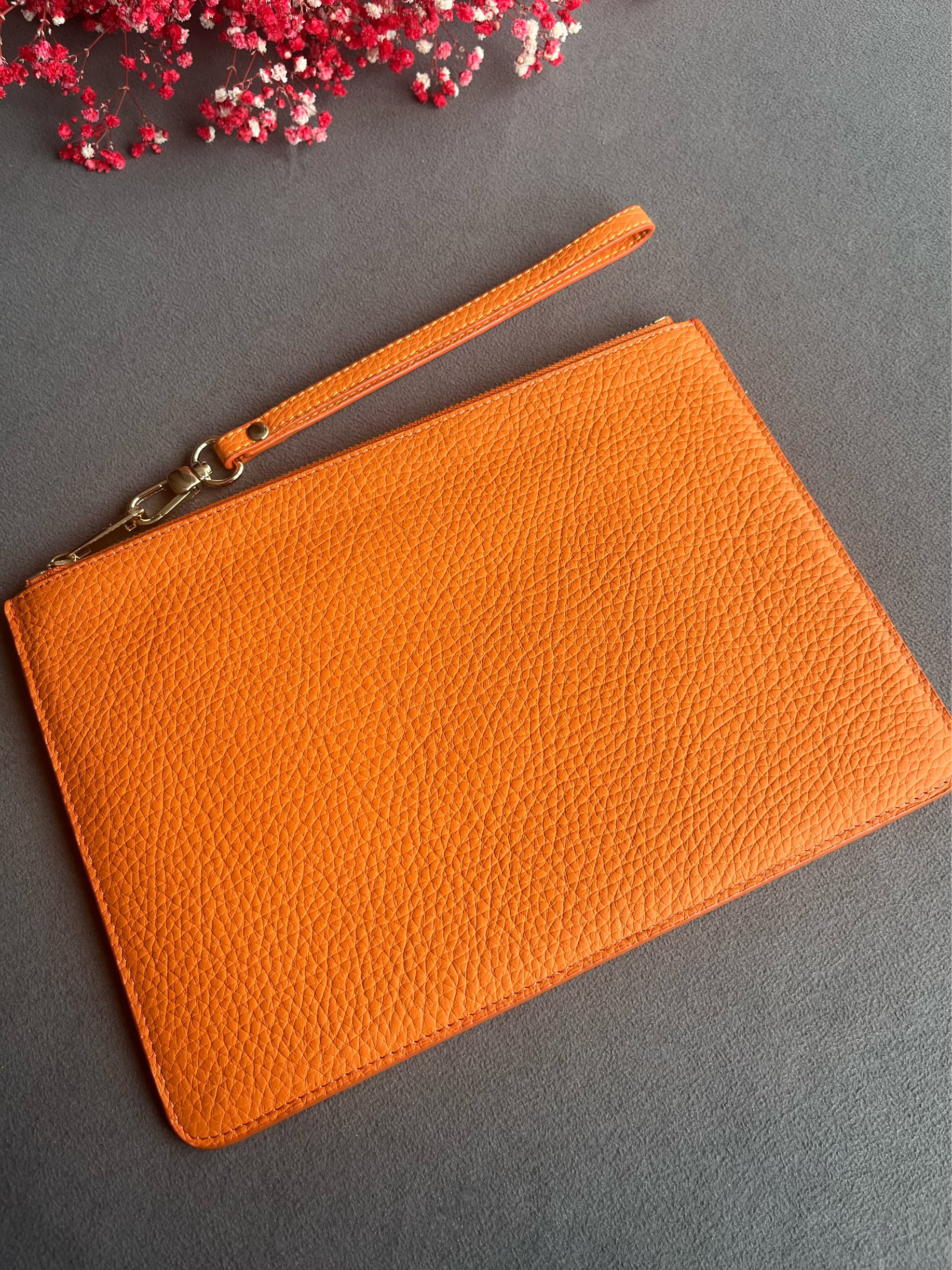 Deri Clutch Turuncu Flotur
