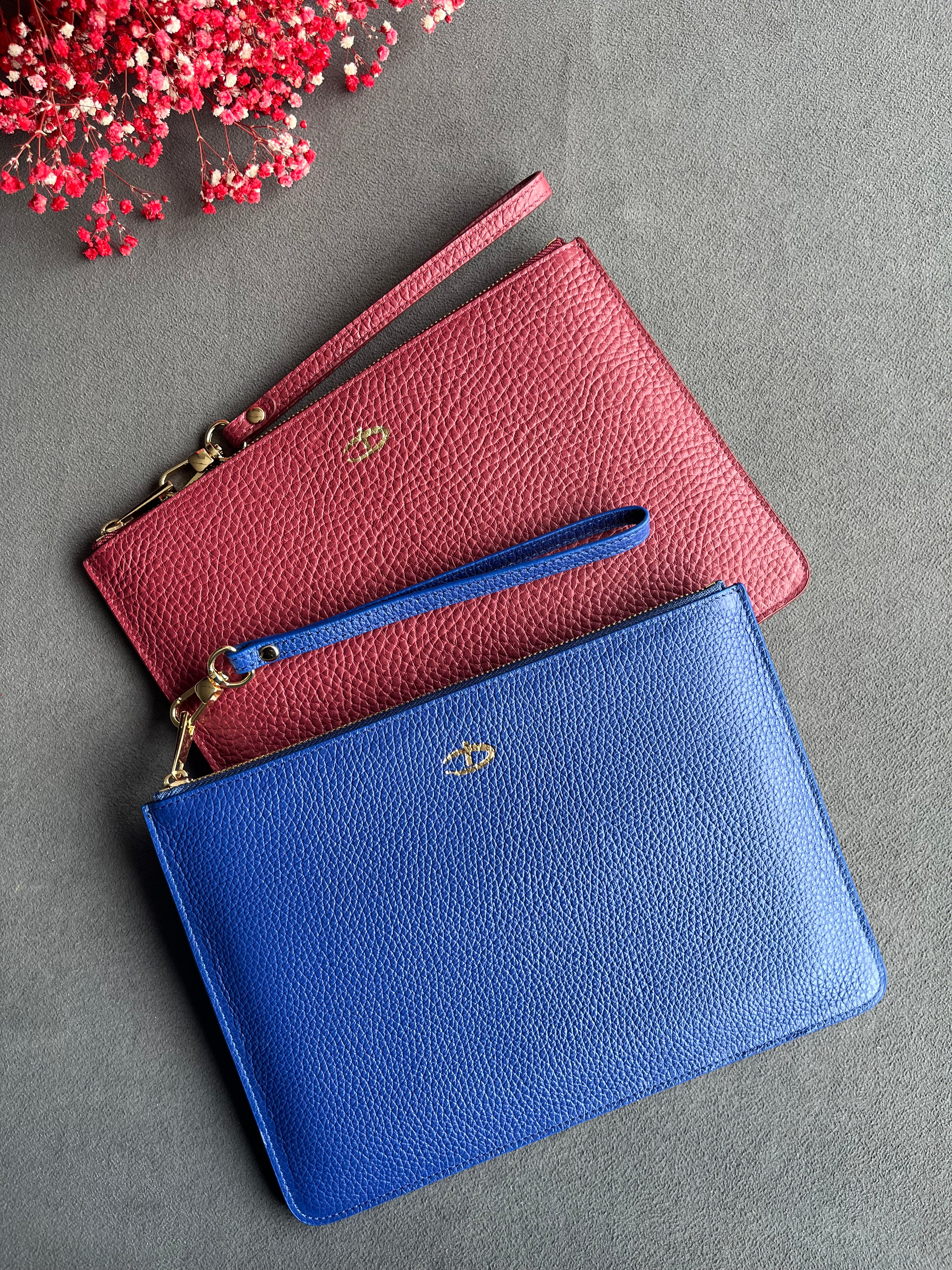 Deri Clutch parlement mavi