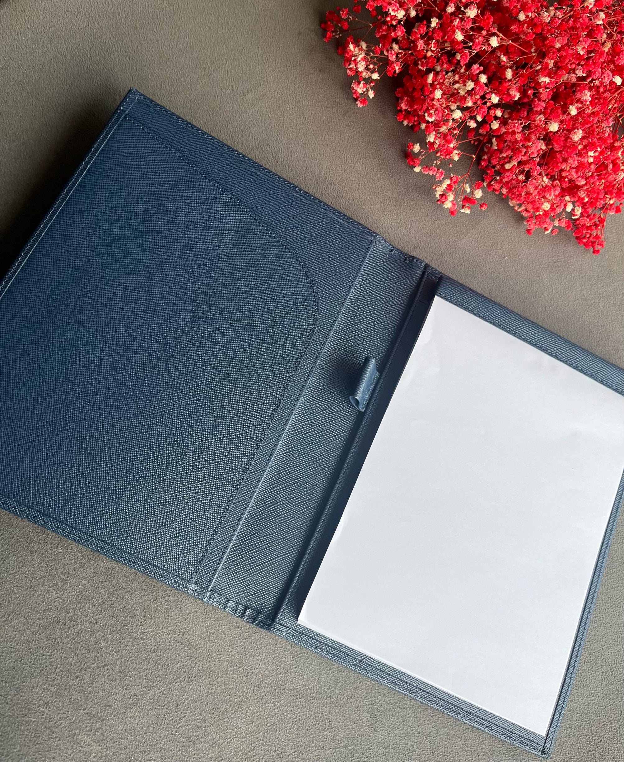 Deri Bloknot-Saffiano Lacivert