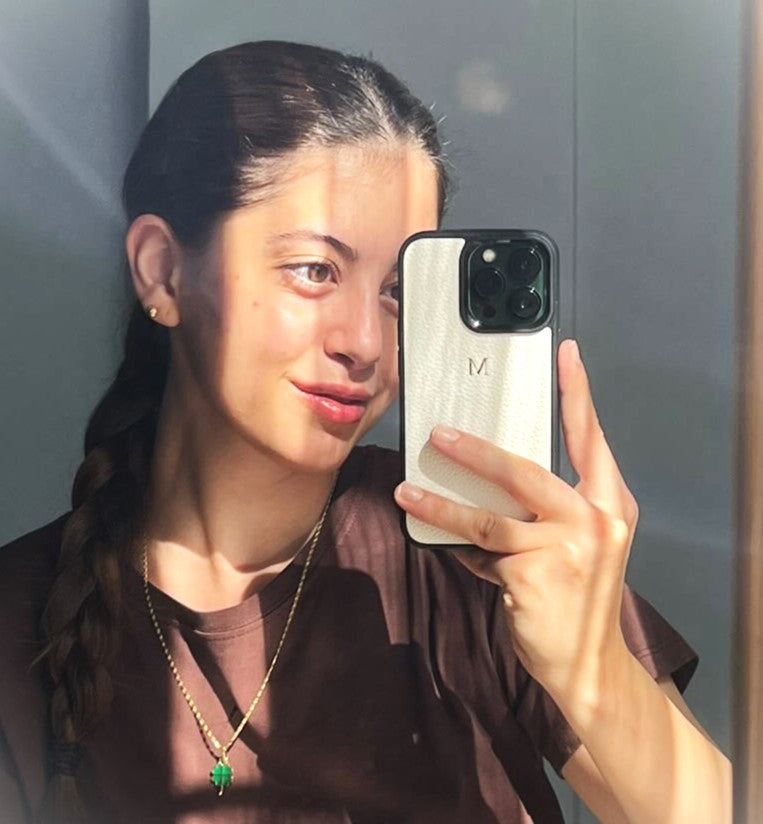 Deri iPhone Kılıfı - Beyaz Togo