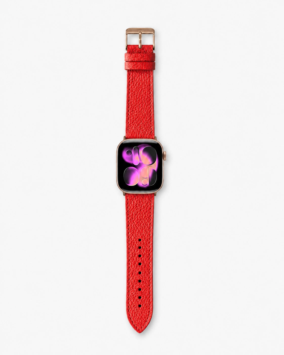 Kırmızı Togo dokulu Apple Watch deri kordon