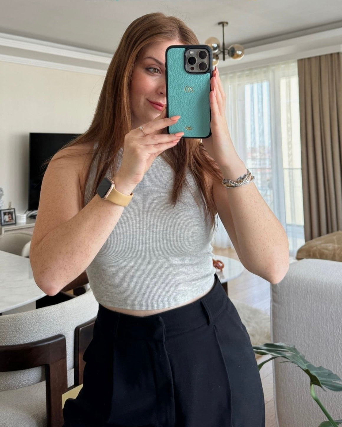 Deri iPhone Kılıfı | Turkuaz Togo