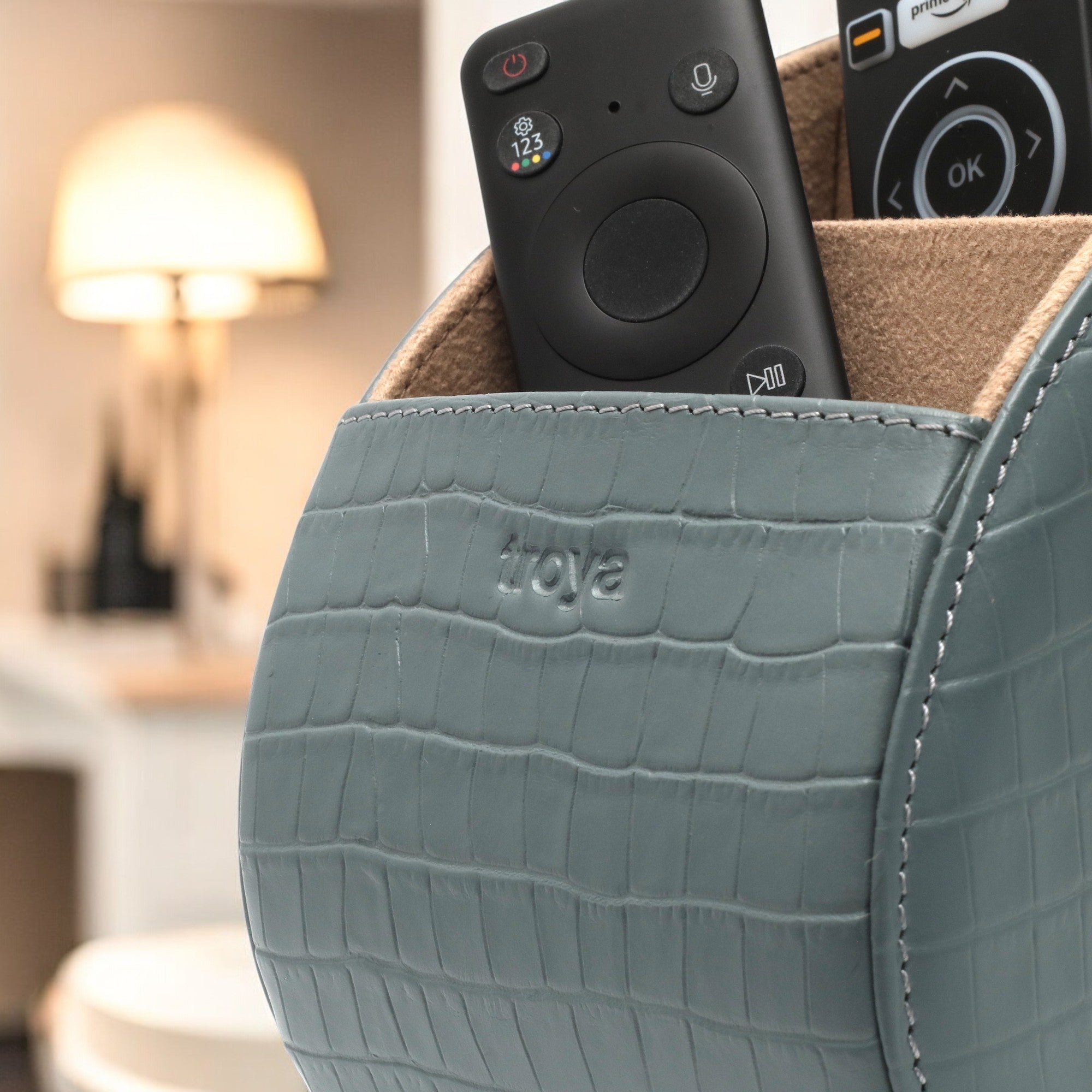 Gri Croco Masaüstü Deri Organizer