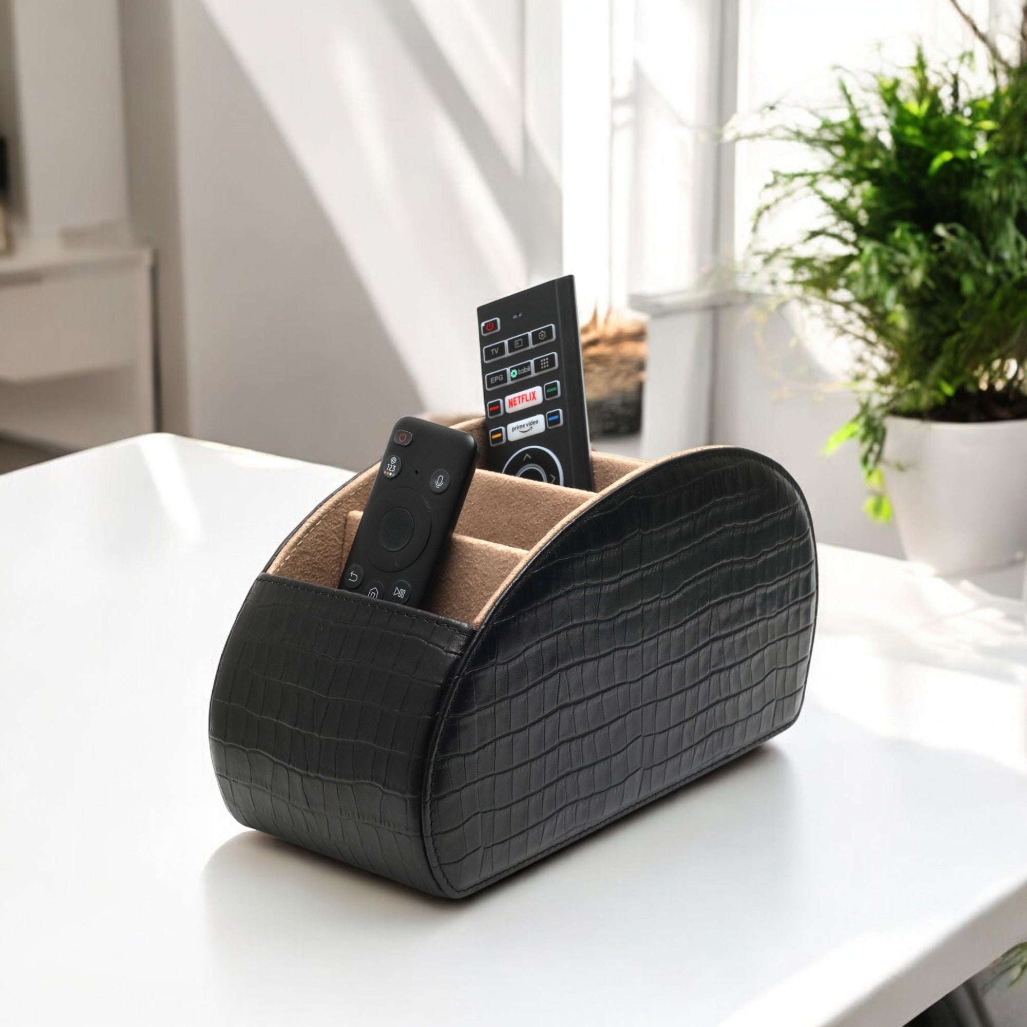Siyah Masaüstü croco Deri Organizer