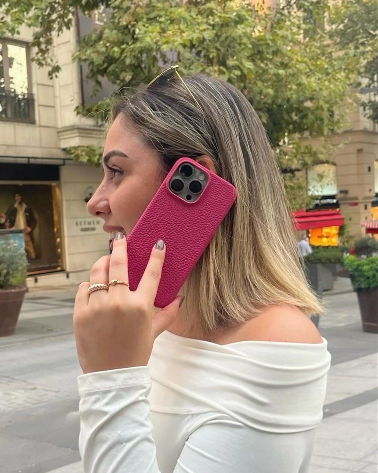 Deri iPhone Kılıfı | Fuşya Togo