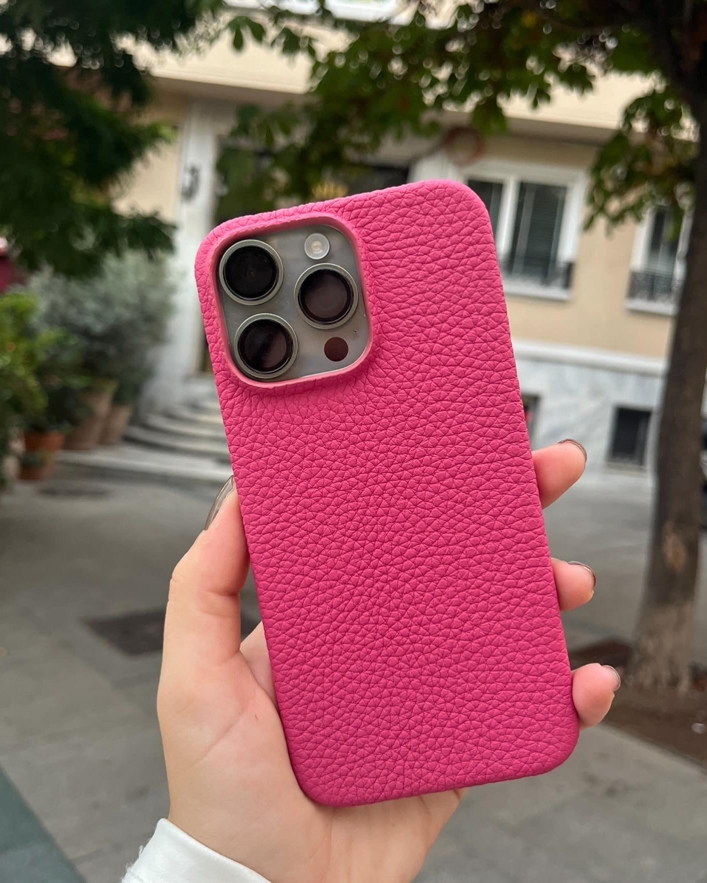 Deri iPhone Kılıfı | Fuşya Togo