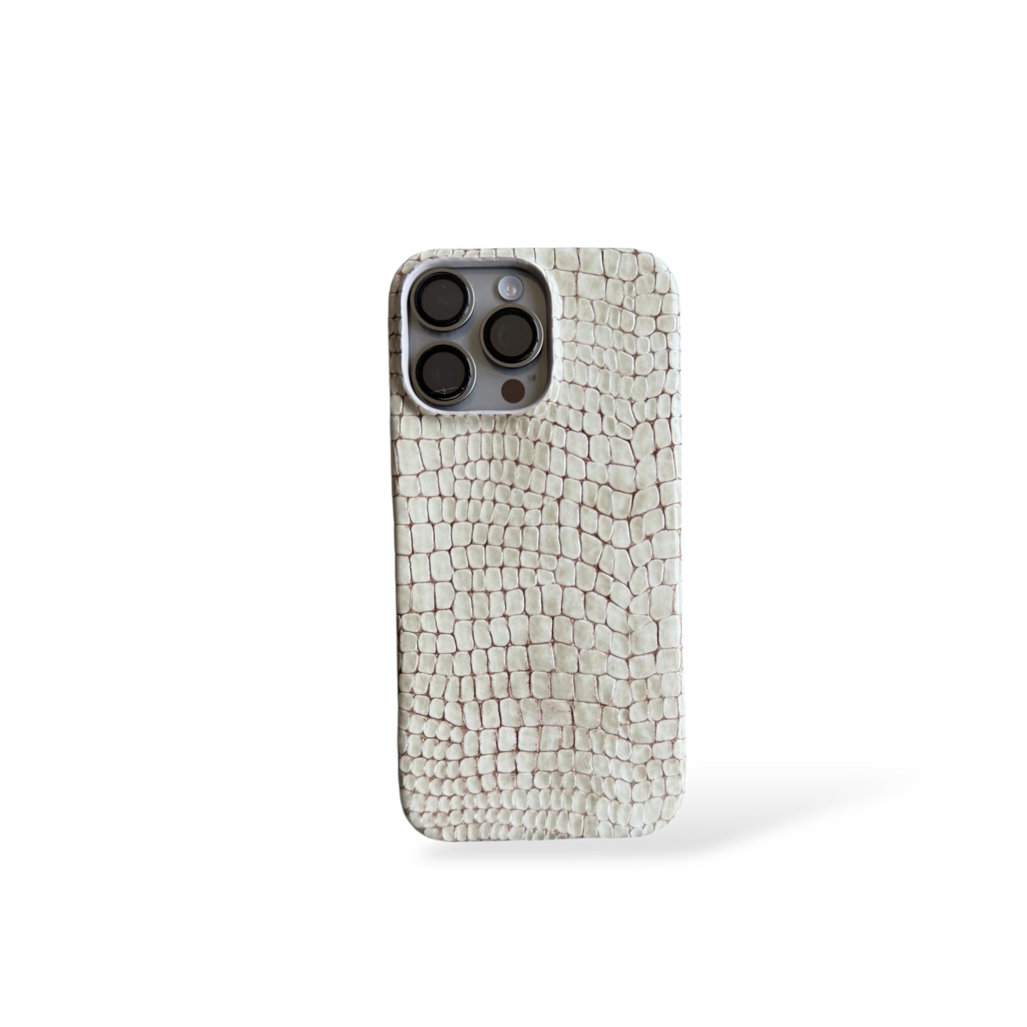 Natural Croco Deri iPhone Kılıfı