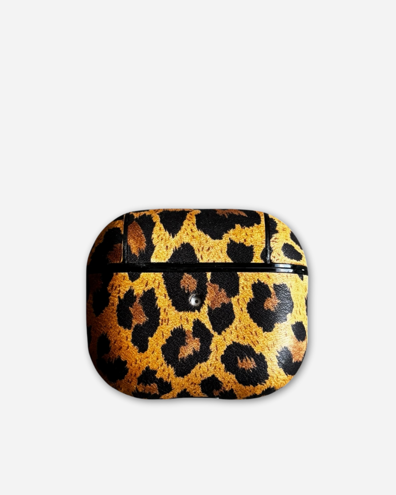 Deri Airpods Kılıfı - Leopar 01