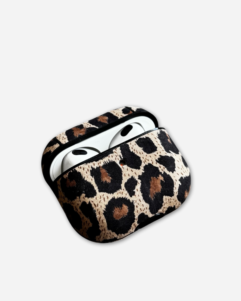 Deri Airpods Kılıfı - Leopar 02