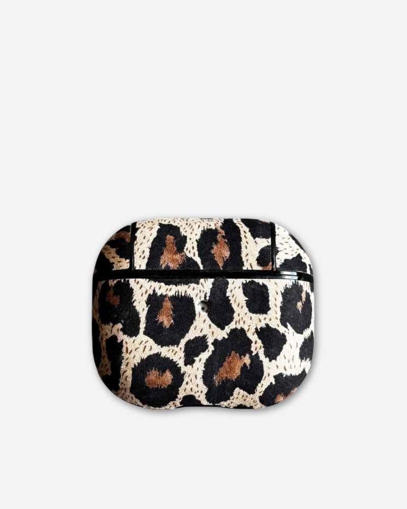 Deri Airpods Kılıfı - Leopar 02