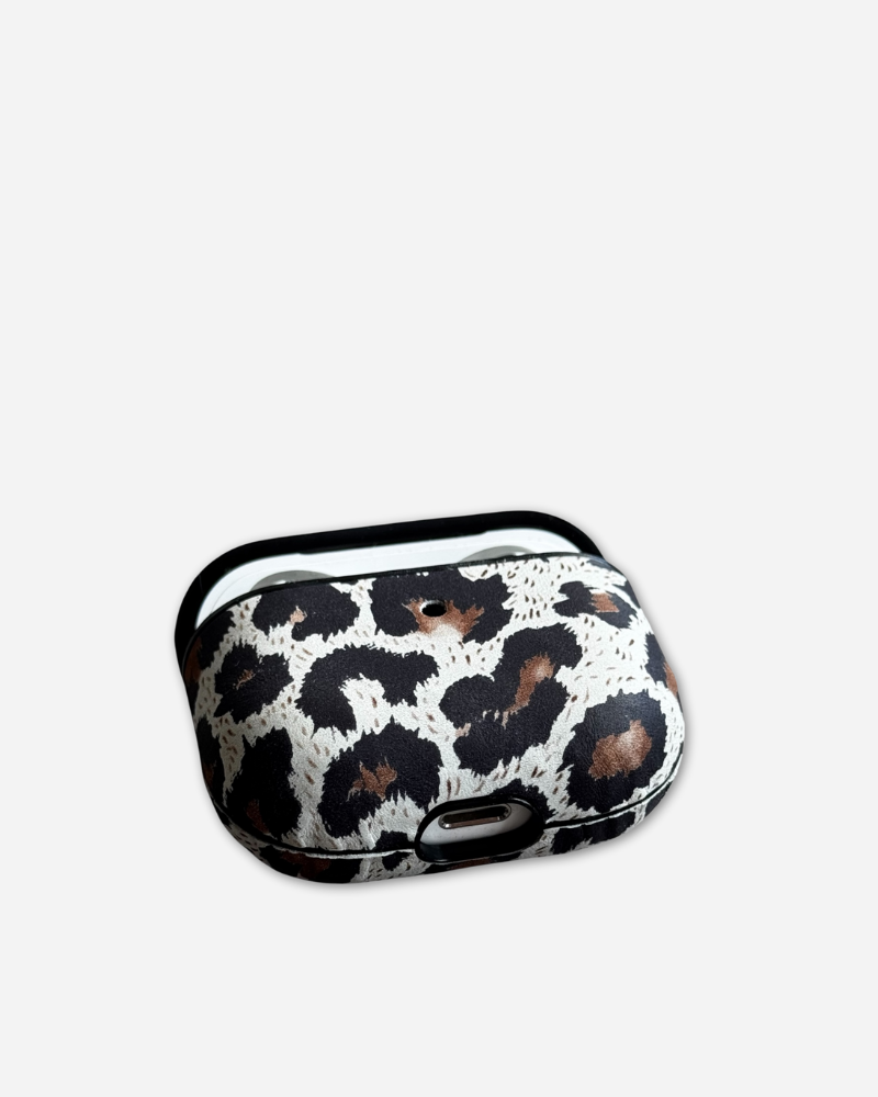 Deri Airpods Kılıfı - Leopar 04