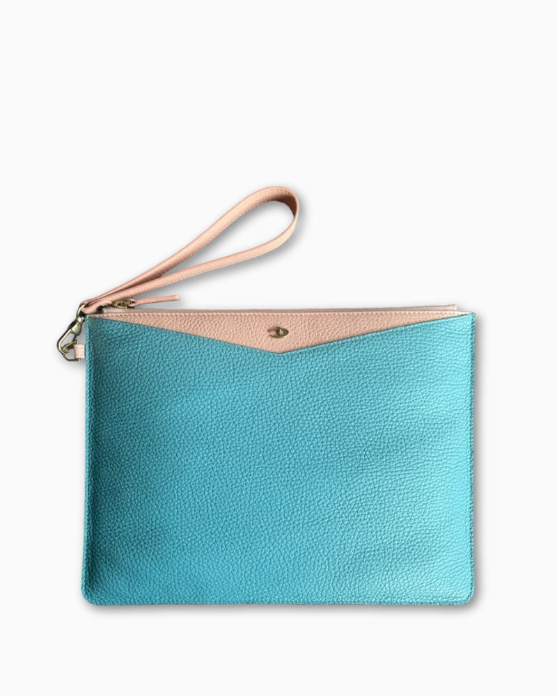 Deri Clutch Çift Renk büyük
