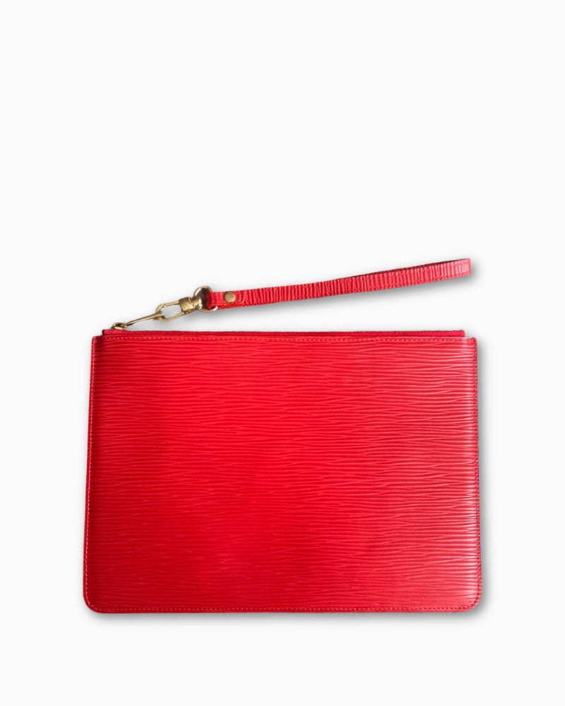 Deri Clutch Epi Kırmızı