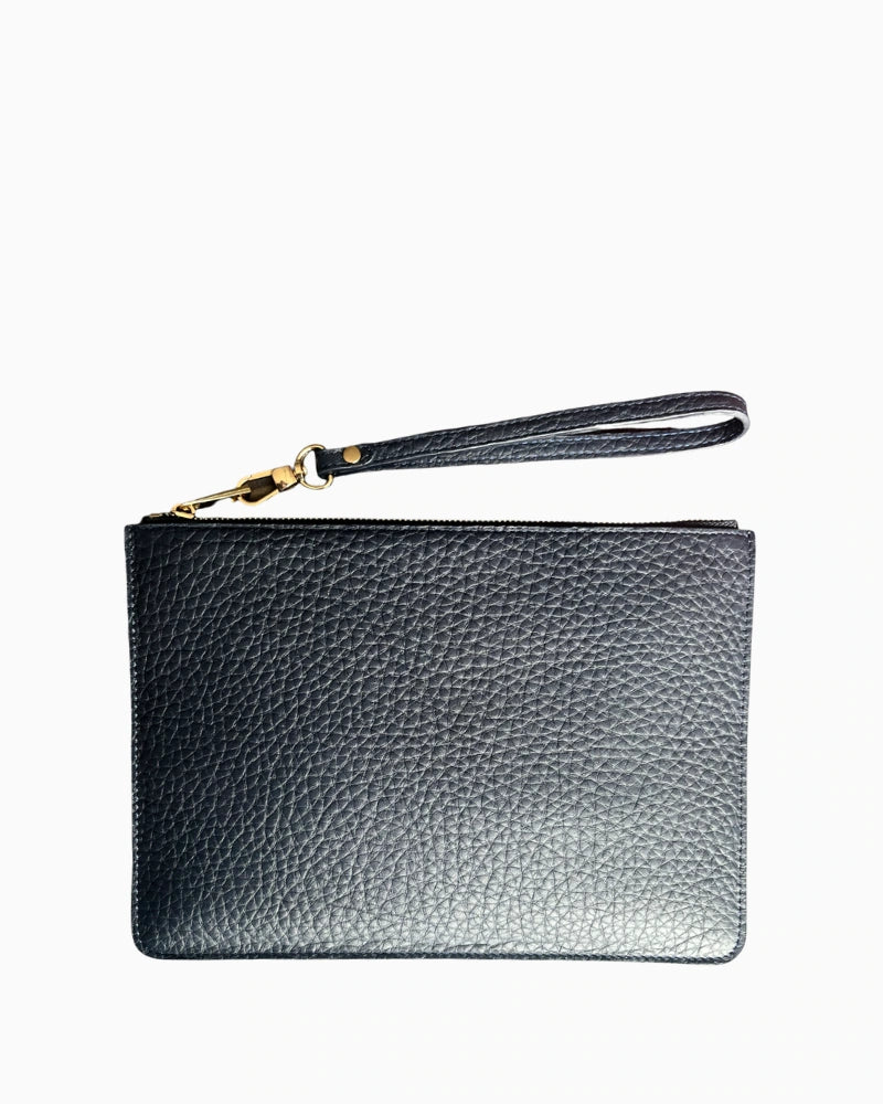 Deri Clutch Koyu Lacivert