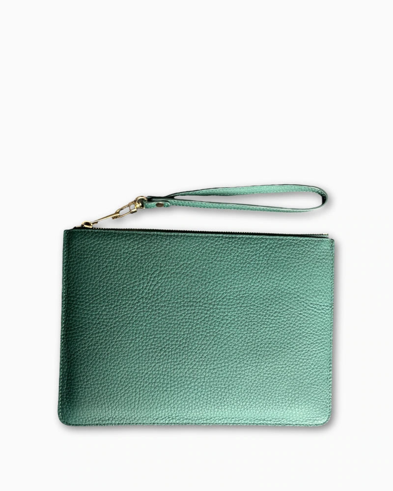 Deri Clutch Yeşil