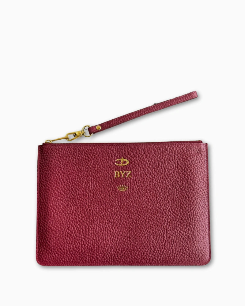 Deri Clutch Bordo