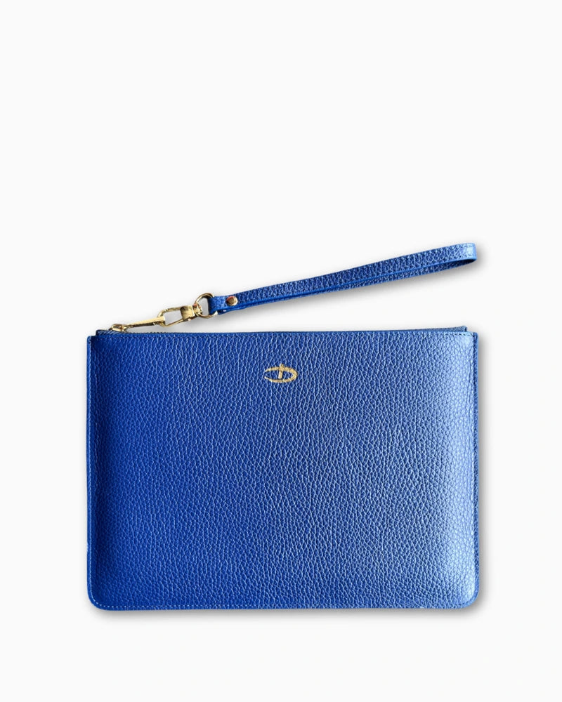 Deri Clutch parlement mavi